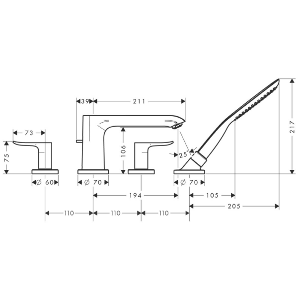 Смеситель Hansgrohe Metris 31442000