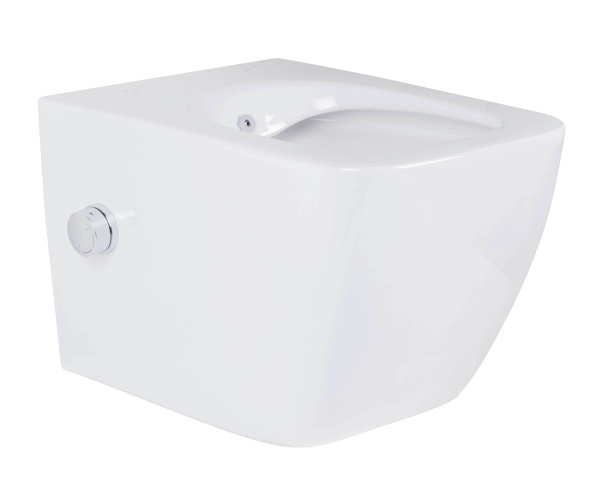Комплект инсталляции Roxen StounFix Dual Fresh 868472 с унитазом Cube Bidet 530135-01X и кнопкой Steel 420260-CHG