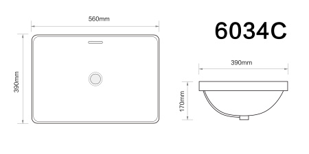 Раковина врезная Axus 55х40 6034C