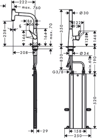 Смеситель Hansgrohe Metris 73802000