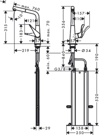 Смеситель Hansgrohe Metris 73812800