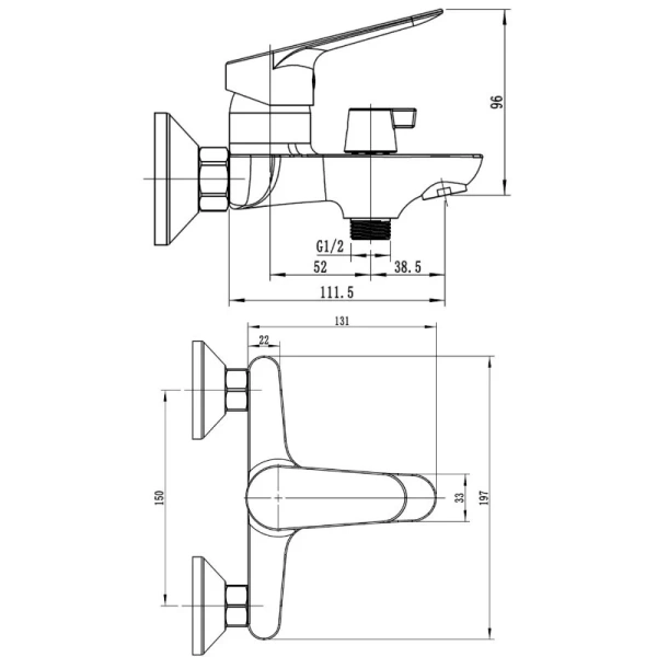 Смеситель для ванны Esko Kazan KZ54