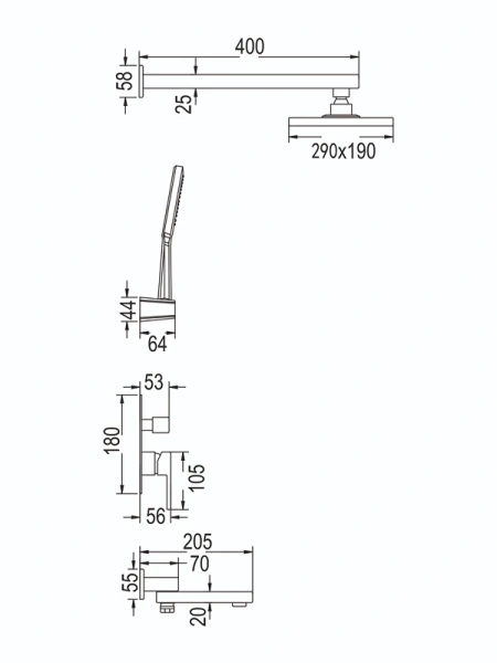Душевая система Rose R2835T