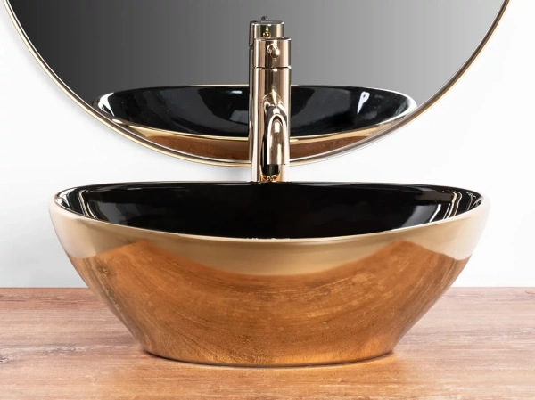 Умывальник Rea Sofia in Black Gold U4527