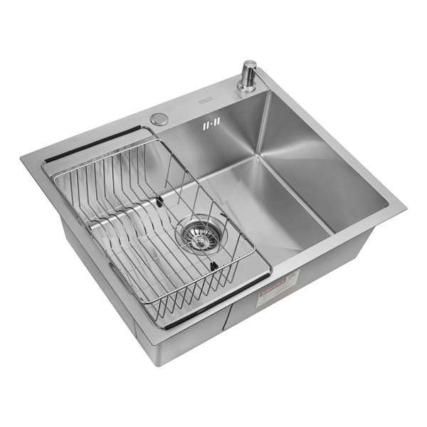 Кухонная мойка Arfeka Eco AR Satin 60х50 с коландером F и дозатором