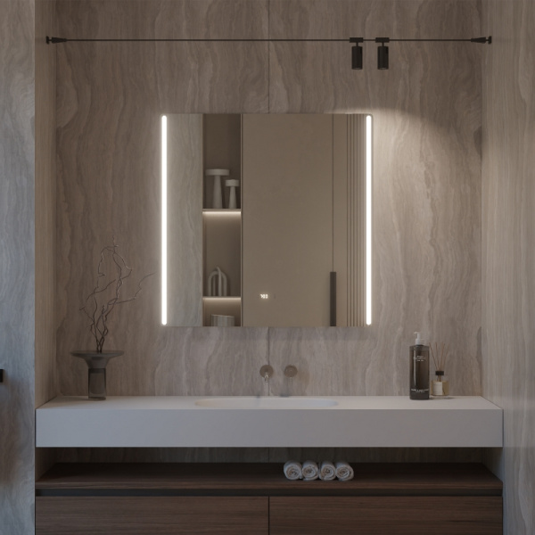 Зеркало Vigo Krona Luxe 60х100 / 80х100 / 100х100 с подогревом, часами и термометром