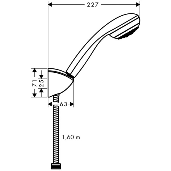 Душевой гарнитур Hansgrohe Croma 1jet Mono 27575000