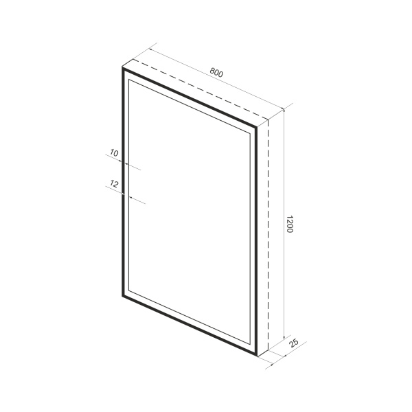 Зеркало Wellsee 7 Rays' Spectrum с LED-подсветкой 80х120