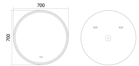 Зеркало Axus Silvio 70х70