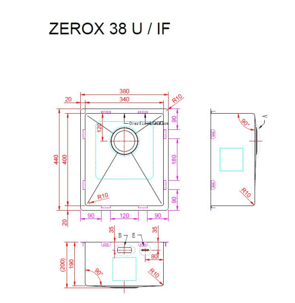 Кухонная мойка Zorg Zerox U/IF 40х45 Steel Кухонная мойка Zorg Zerox U/IF 40х45 Steel