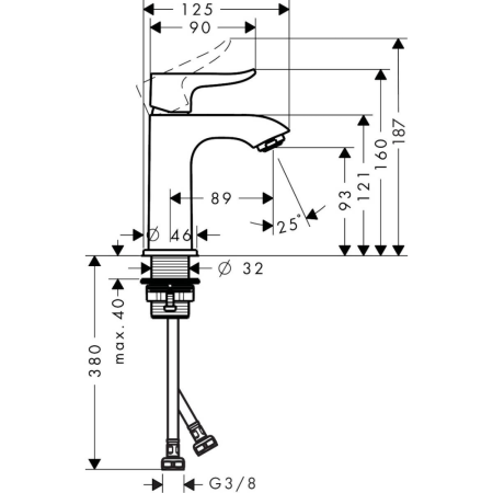Смеситель Hansgrohe Metris 100 31186000
