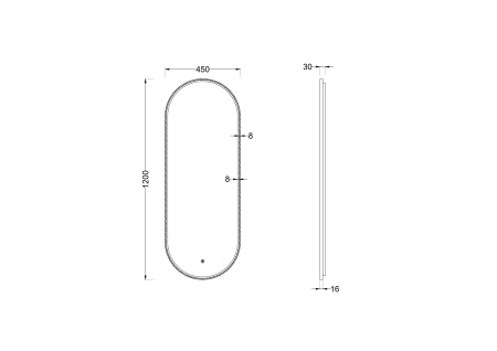 Зеркало Roxen Grown 45х120 черное