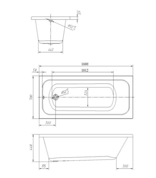 Акриловая ванна VentoSpa MITRA 160