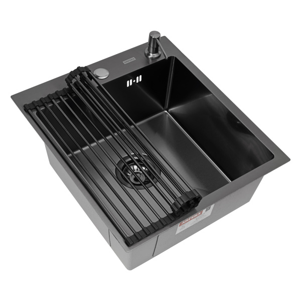 Кухонная мойка Arfeka Eco AR Black 45х50 с роллер-матом и дозатором