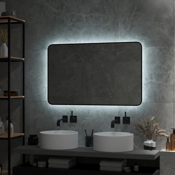 Зеркало Continent Torry Black LED 80/100/120 с бесконтактным сенсором 80х70