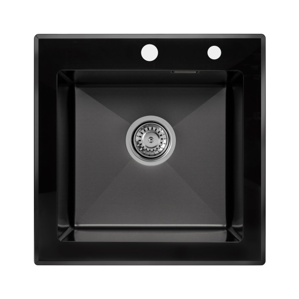 Мойка ARFEKA ECO AR 50*50 GS BLACK GLASS + BLACK PVD NANO