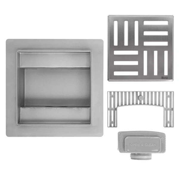 Трап для душа Rea Cross REA-G6200 nikiel matt (12х12)