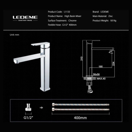 Смеситель Ledeme 1133
