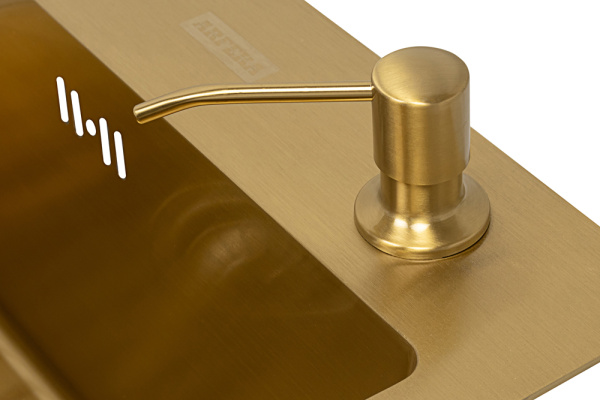 Кухонная мойка Arfeka Eco AR Gold 45х50 с коландером и дозатором