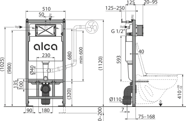 Комплект инсталляции AlcaPlast AM101/1120 с унитазом Ideal Standard Ellise и кнопкой M578 Комплект инсталляции AlcaPlast AM101/1120 с унитазом Ideal Standard Ellise и кнопкой M578