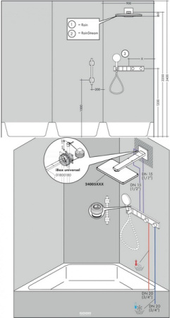 Смеситель встраиваемый термостатический Hansgrohe RainSelect 15356600