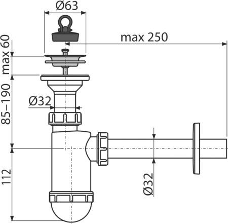 Сифон AlcaPlast A410