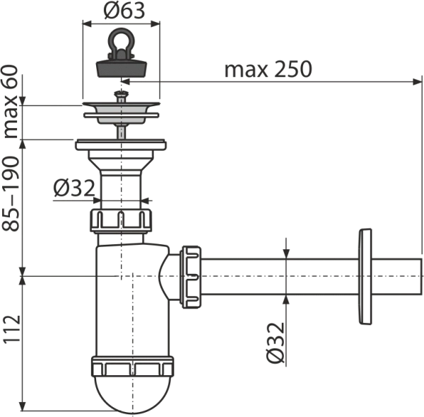 Сифон AlcaPlast A410