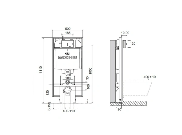 Инсталляция для унитаза Oli 74 plus S90 601803