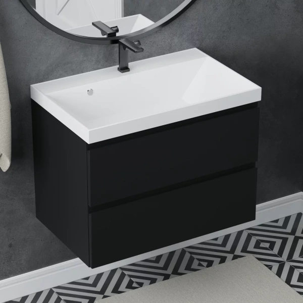 Тумба подвесная под умывальник Vela Мира Лайт Classica 60 черная