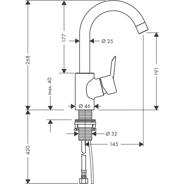 Смеситель Hansgrohe Talis S 200 32070000