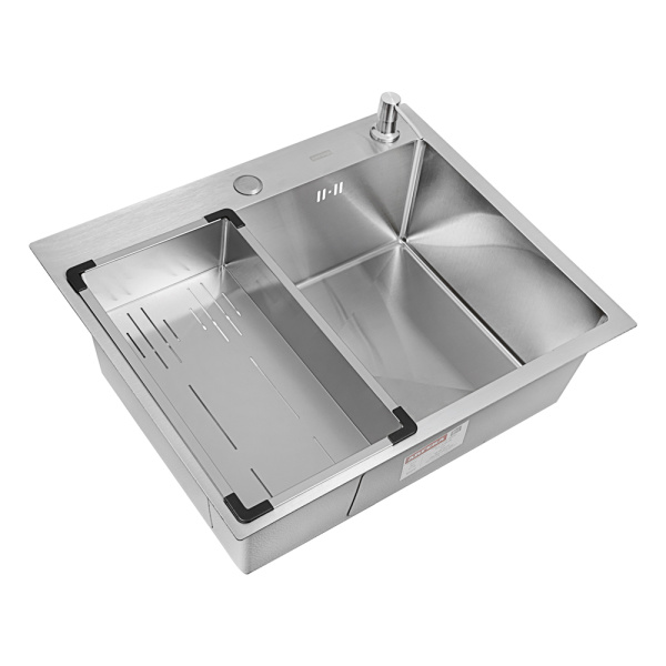 Кухонная мойка Arfeka Eco AR Satin 60х50 с коландером G и дозатором