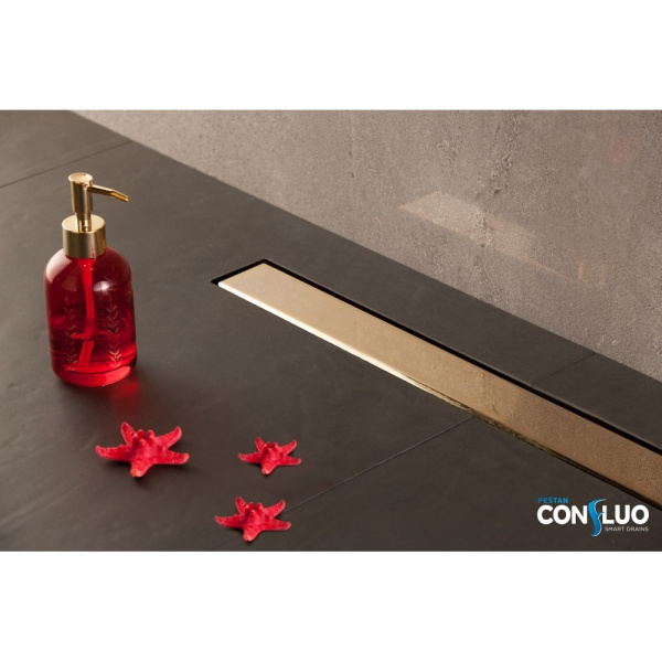 Душевой лоток Pestan Confluo Frameless Line 30 Gold