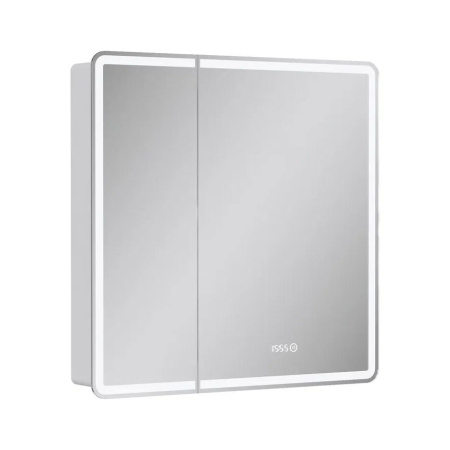 Шкаф зеркальный Equil Nice с подсветкой LED 70/80 с часами 80х80