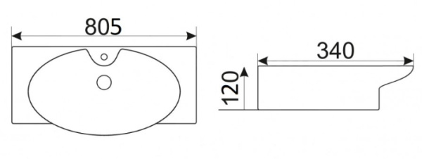 Умывальник CeramaLux STR4282B
