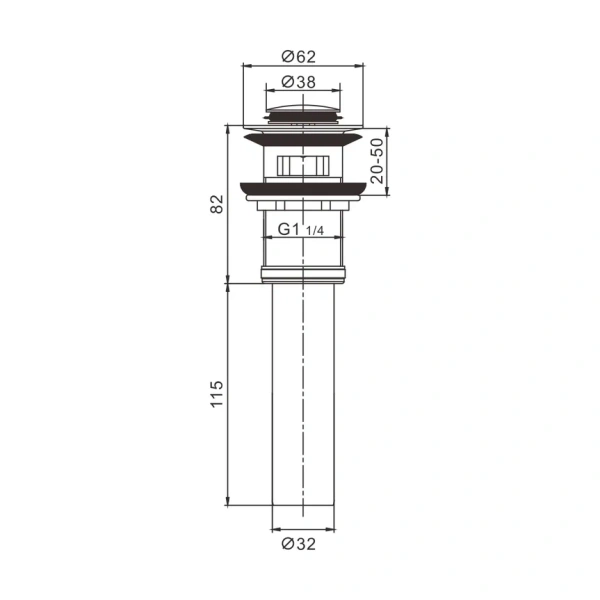 Донный клапан Rose RS14