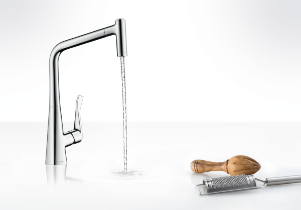 Смеситель с выдвижным изливом Hansgrohe Metris M71 2jet 14820000