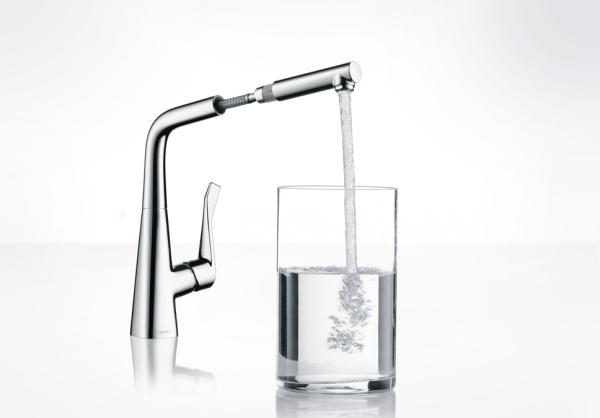 Смеситель с выдвижным изливом Hansgrohe Metris M71 1jet 14821000