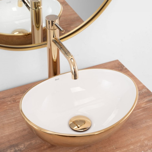 Умывальник Rea Sofia Mini White Gold U6334