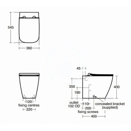 Приставной унитаз Ideal Standard i.life B
