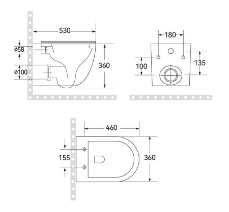 Подвесной унитаз Roxen Antares Tornado Long 530205-01-L