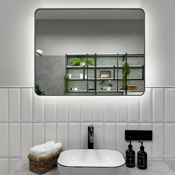 Зеркало Roxen Simon 80x70 оружейная сталь