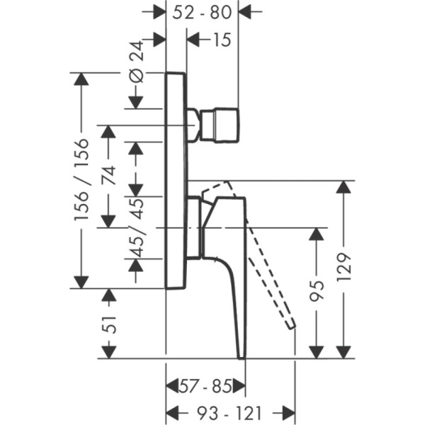 Смеситель встраиваемый Hansgrohe Metropol 32545000