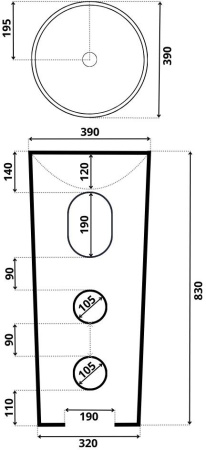 Умывальник Roxen Lila 40х40 570905