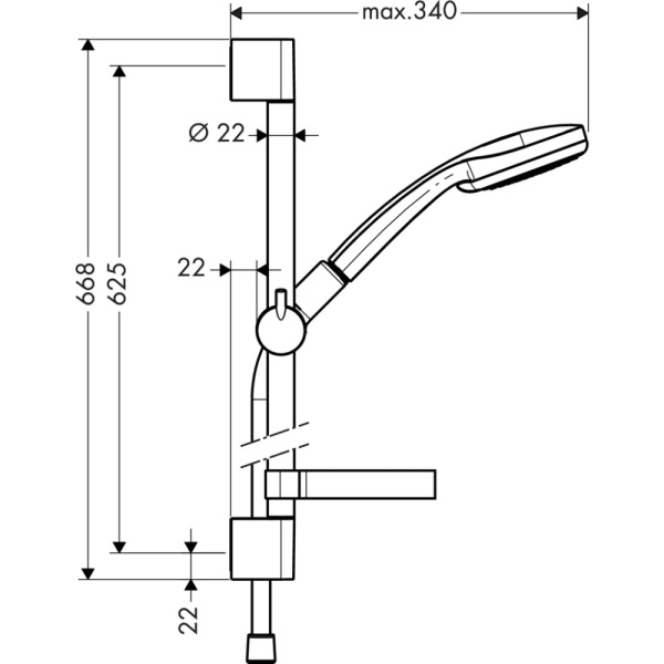 Душевой гарнитур Hansgrohe Croma 4jet Vario 27772000 с мыльницей