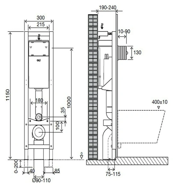 Инсталляция для унитаза Oli Quadra (722019, 135974)