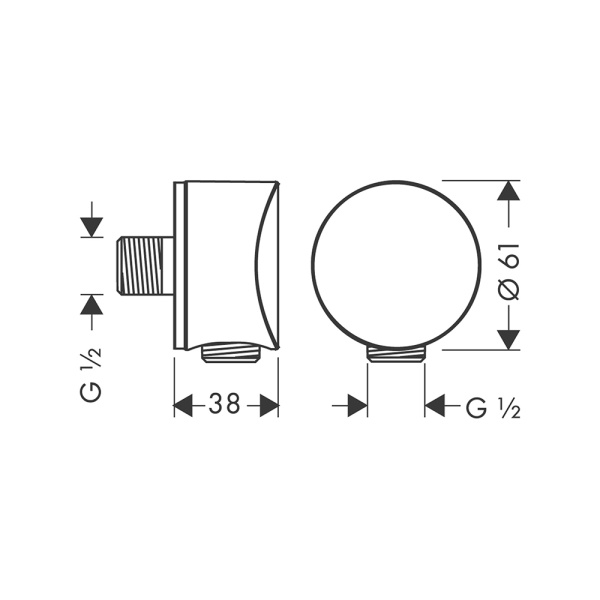 Подключение душевого шланга Hansgrohe FixFit 27453000