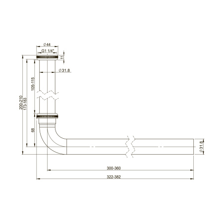 Сифон для раковины Wellsee Drainage System 182101000