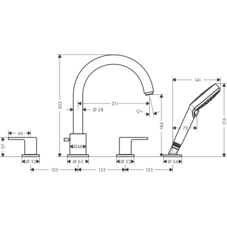 Смеситель Hansgrohe Vernis Shape 71459000