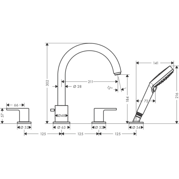 Смеситель Hansgrohe Vernis Shape 71459000