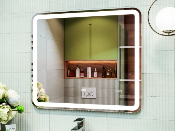 Зеркало Vigo Grani (Bora) Luxe 70х70 / 80х70 с подогревом и часами